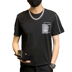 T3308-P30社会小伙短袖t恤男潮牌潮流男装体恤圆领休闲男士上衣，男装T恤，电商D310B-1