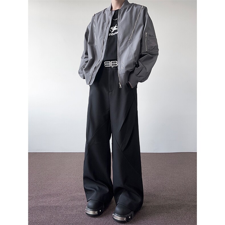港风cleanfit解构休闲裤西裤微喇长裤A014-DY25017-P60控88,男装西裤,电商A014