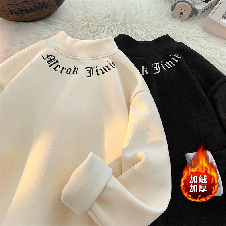 德绒刺绣DC5349-TP45 控价58冬季新款时尚打底衣加绒加厚保暖卫衣图片