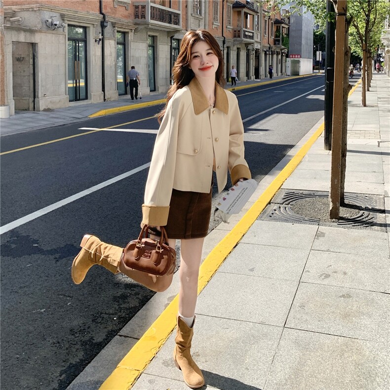 现货主推~秋季新款百搭短款休闲加厚外套2B237-6063-P155-K238,女装短外套,2B237