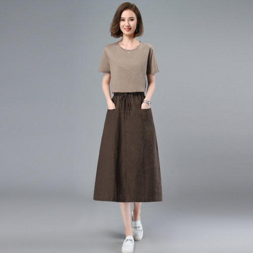 2021夏季文艺宽松抽绳衣摆舒适个性显瘦套装,女装套装/套裙,简韵佳