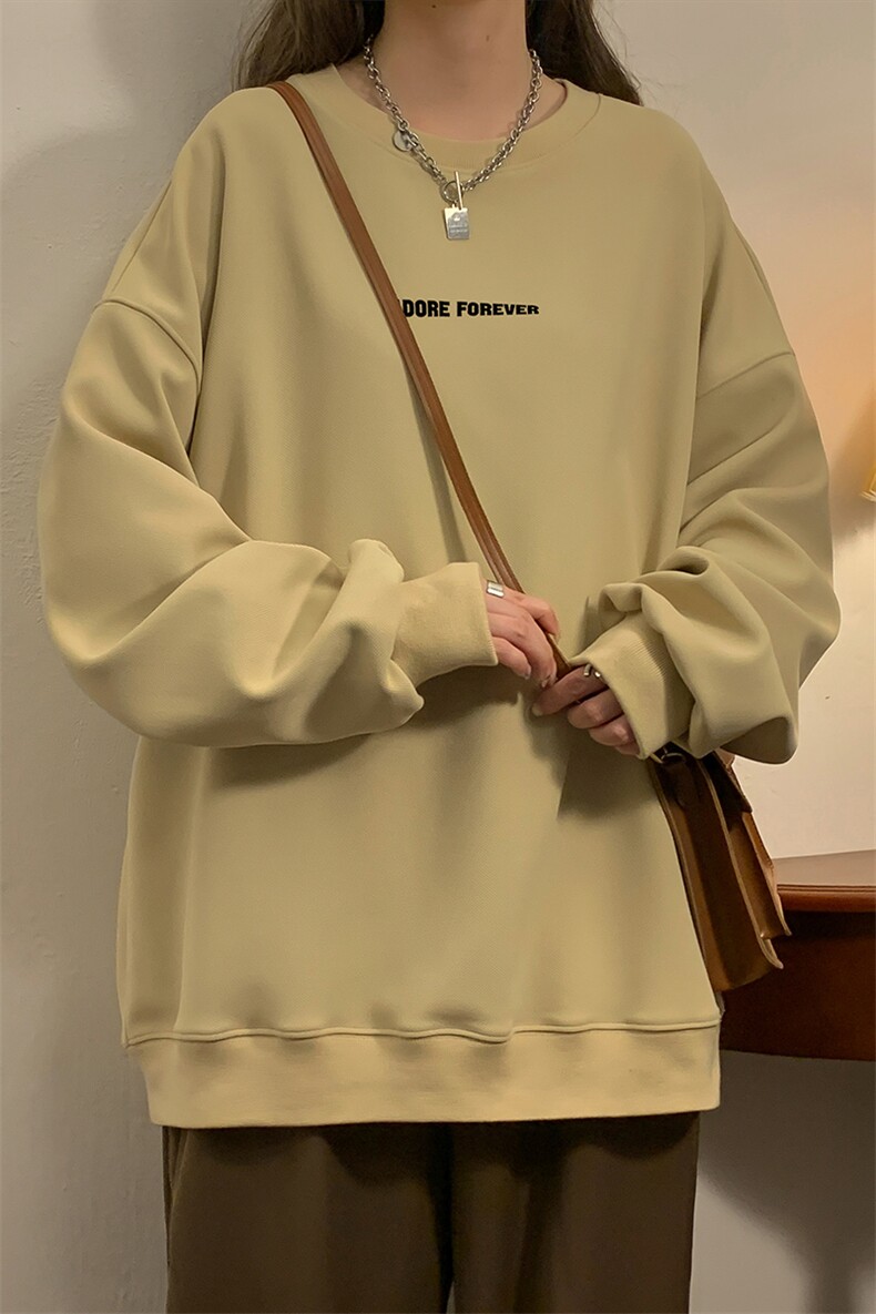 中性秋装宽松套头圆领卫衣秋季大码潮男女学生装长袖外套S236-P48,女装短外套,电商A233-1