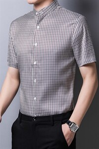 短袖衬衫男装2023夏季新款潮流时尚百搭宽松休闲衬衣男图片