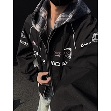 档口图春秋款假两件夹克格子内衬棒球服外套J2540-P90，男装夹克，星座1213