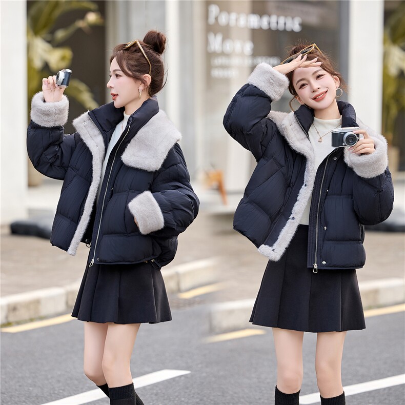 2025冬季新款毛领拼接羽绒服,女装羽绒服,维一诺（1D095）