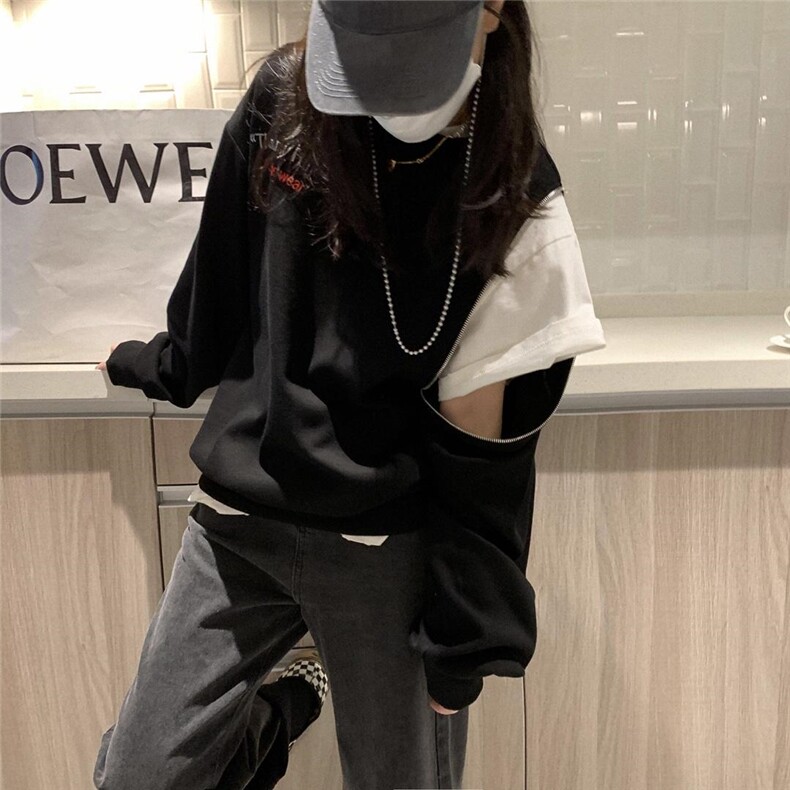 可拆卸卫衣，女装卫衣/绒衫，XTZ style