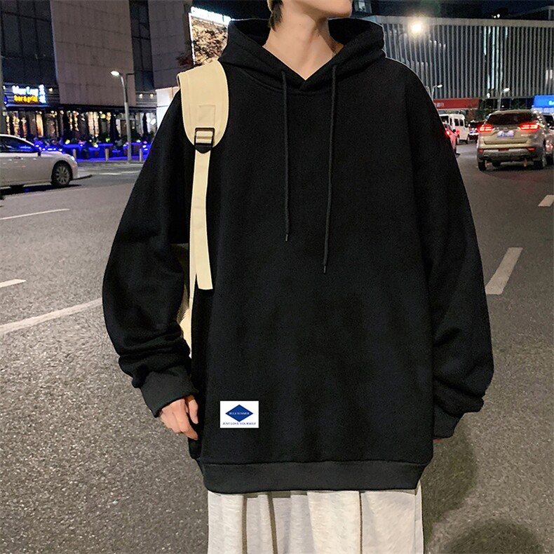 WY2061-P35加绒款-P40纯棉连帽卫衣男大码运动帽衫宽松薄外套男,男装卫衣,电商A040