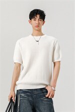 2026夏100棉华夫格老钱肌理感正肩针织短袖T恤TTMT05-特P45控78，男装T恤，星座1315