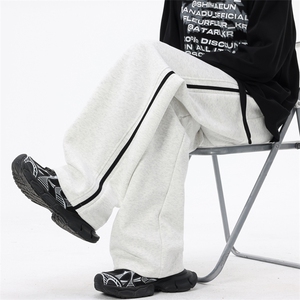 秋季新款休闲裤男宽松卫裤直筒裤拼色长裤 K7701-特P45 控78图片