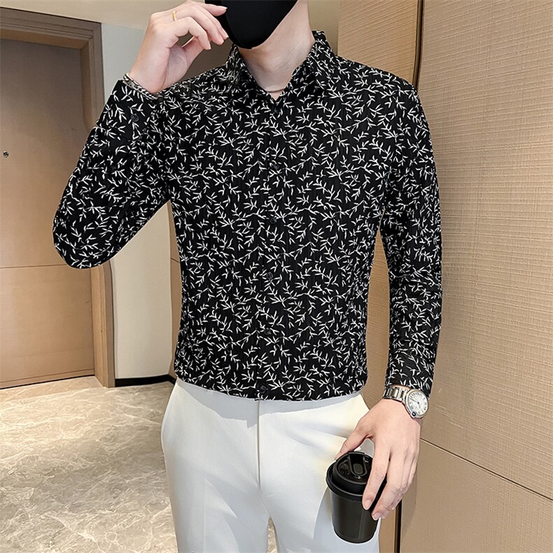 秋冬男士社会小伙店主风痞帅花衬衫301A-1/CS603/P55,男装衬衫,星座301A-1