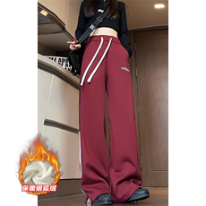 薄款改加绒特批P35无差价冬加厚保暖时尚阔腿卫裤男女K1694J加绒，男装休闲裤，电商A001
