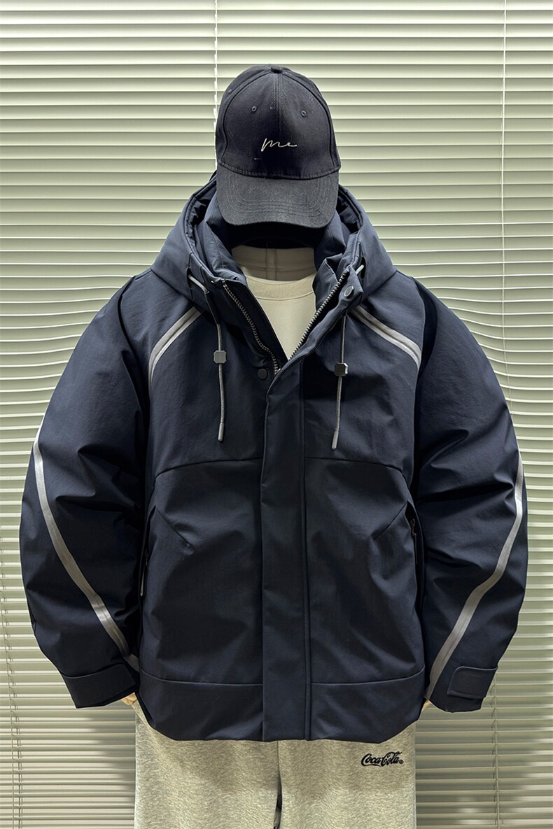 2025新标90白鸭绒工装机能加厚派克男连帽羽绒服外套333-P370,男装羽绒服,钱塘708(原3018)