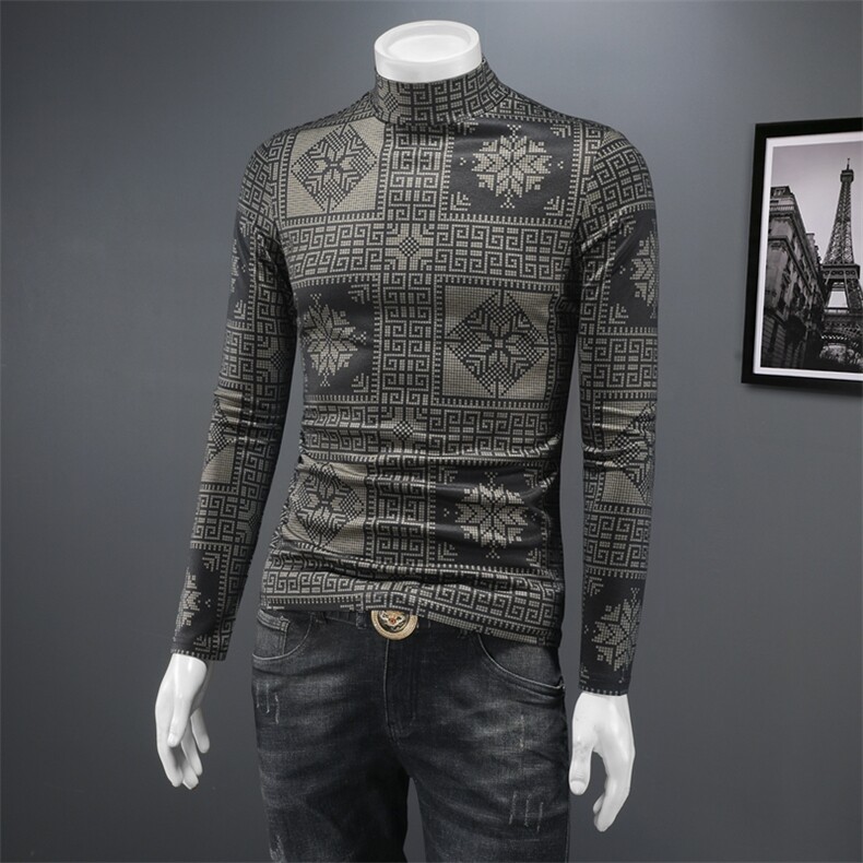 2024秋冬新款IUIUG轻奢品质半高领双面绒打底衫D322-87897-P100,男装针织衫/毛衣,电商D322