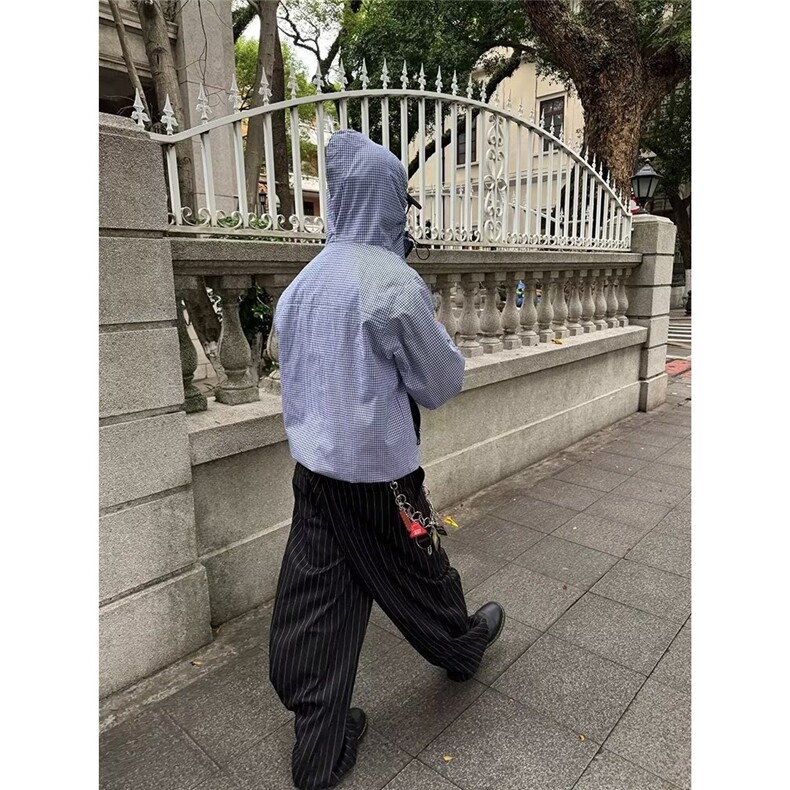 美式复古老钱风休闲裤男女宽松弯刀百搭西裤子潮1008-LB0211-P49,男装西裤,星座1008