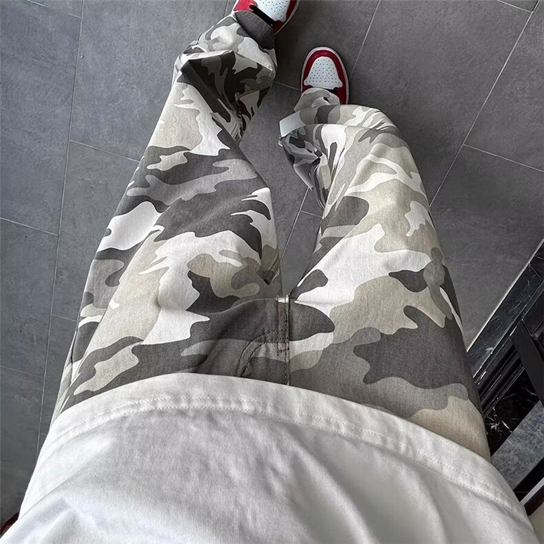 中性风美式迷彩工装裤男春秋季直筒裤日系新款百搭潮N1155-P50，男装工装外套，星座208-5