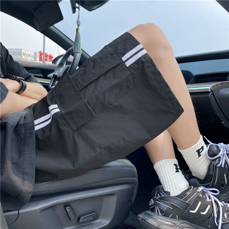 2025夏季新款工装口袋速干条纹宽松短裤B315-K24170-特p30控58,男装牛仔裤,电商B315