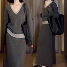 羊毛套装裙，女装针织衫/毛衣，泰沅羊绒