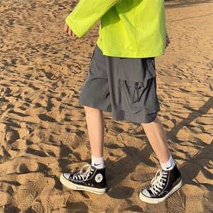 短裤男夏季潮流篮球大裤衩休闲运动裤子宽松薄款五分中裤图片