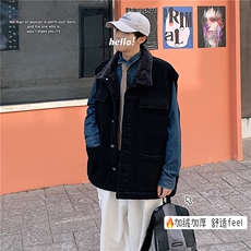 MJ214J-p68-限价98抖音情侣工装棉马甲男外穿大码羊羔毛cityboy，男装工装外套，星座116