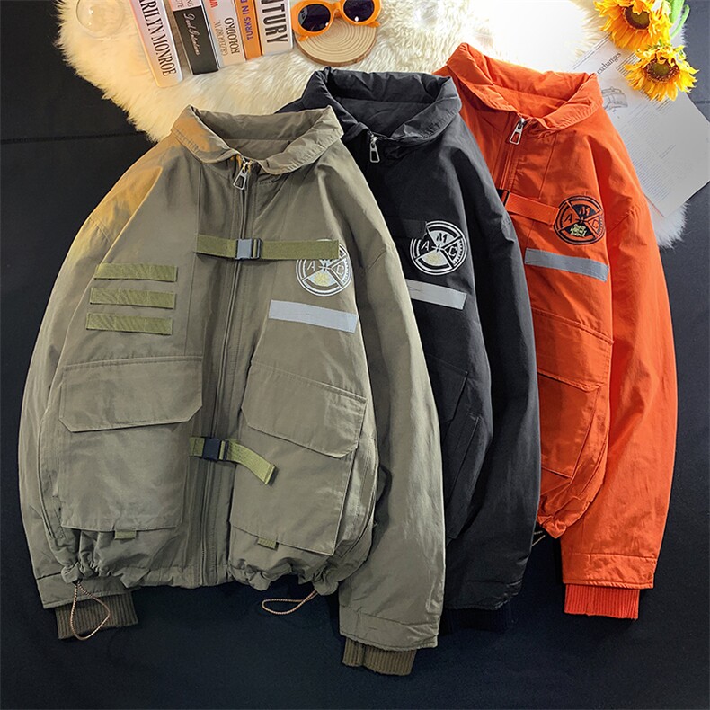 21冬季白鸭绒棉衣男大码工装外套羽绒服中性风1868P295限398，男装羽绒服，电商A089-1