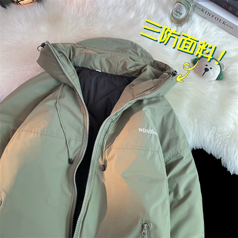 冬季加绒加厚连帽棉衣港风休闲运动冲锋衣棉服外套男装JK2800P95,男装棉衣,电商A086