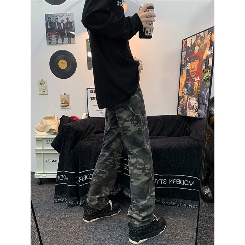 秋季美式ins高街hiphop迷彩水洗伐木裤工装货号K2312P55图片