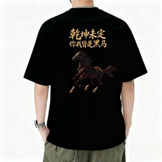 1506-1/TL4191/P33美式短袖t恤男士2026夏季新款痞帅个性印牌宽松，男装T恤，星座1506-1
