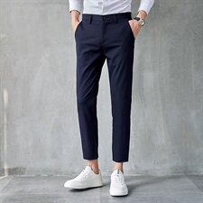 加绒P50常规P45秋冬新款加绒加厚韩版潮流修身男士长西裤K988-P45，男装休闲裤，星座610（原A335）