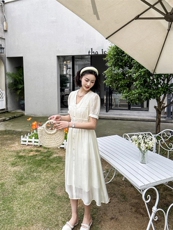 现货新品连衣裙 77%空气面料 手感柔软透气,女装连衣裙,荷塘月色