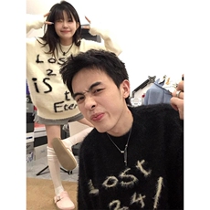 美式复古马海毛字母毛衣女秋冬新款慵懒宽松潮牌针织上衣情侣，男装针织衫/毛衣，四季星座505