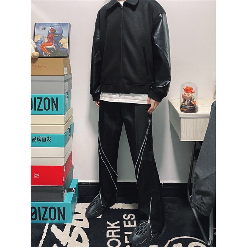 B221 美式ins高街暗黑小众拉链情侣休闲冲锋裤 LK23030-P65 控88图片