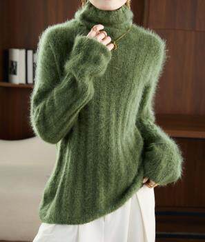 2025年秋季时尚百搭通勤简约休闲高翻领，女装羊毛衫，盛泰针织