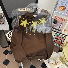 美式海星镂空刺绣设计感连帽卫衣男女秋季宽松休闲上衣WY0155-P58，男装卫衣，星座308B-2