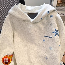 美式宽松连帽加绒卫衣男女同款秋冬潮牌2025新款上衣WY261P46，男装卫衣，星座1013-5