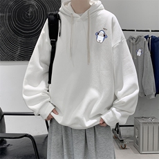 WY2167-P35加绒款-P40纯棉连帽卫衣男大码运动帽衫宽松薄外套男，男装卫衣，电商A040