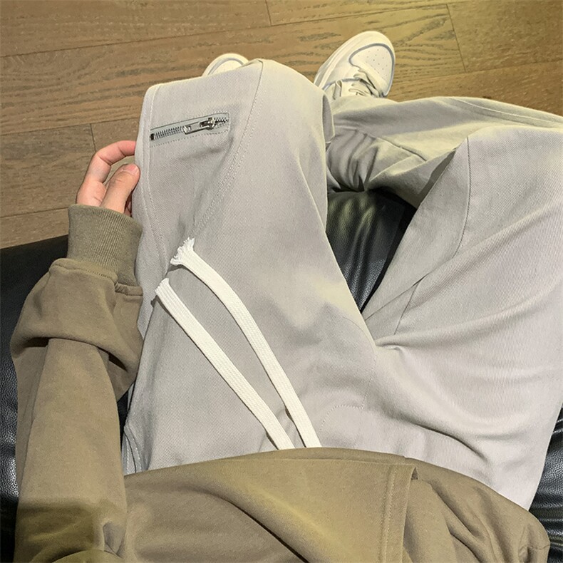 港风秋冬酷丝棉美式高街宽松休闲长裤男K23316-P40图片