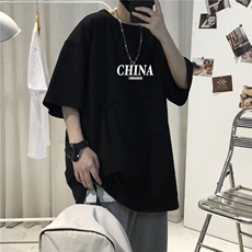 T66男士休闲宽松五分短袖字母印花潮学生文艺T夏新半截袖TEE男装，男装T恤，星座115A(原星座507）