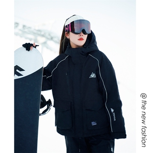 冬季保暖拉链魔术贴滑雪服男反光条工装夹克外套M69-P170控258图片