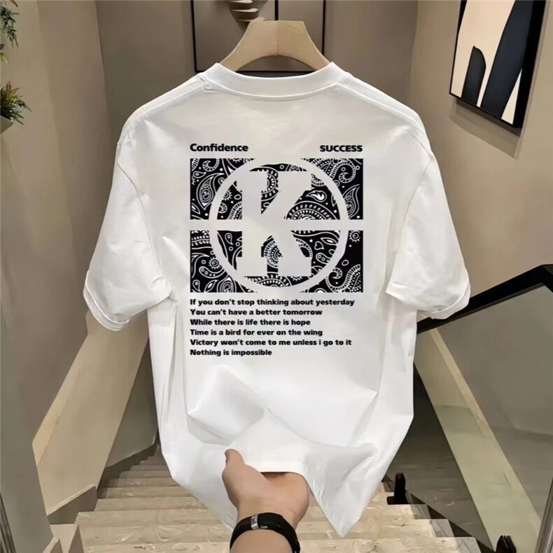 K美式痞帅时尚百搭短袖T恤青年男女款夏季ins潮牌街头宽松上衣男,男装T恤,星座1210-1