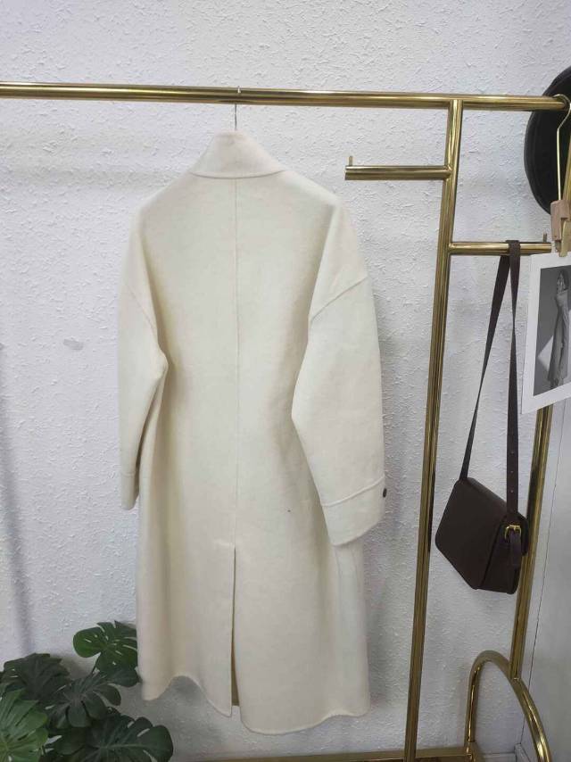 新款立领韩系高品质薅羊毛手工制作双面羊毛大衣,女装双面呢大衣,依嘟服饰
