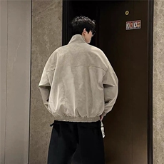 网图慎用复古立领皮衣夹克宽松情侣外套男春XZ514-2-JK098-特P65，男装皮衣，星座514-2(原B239)