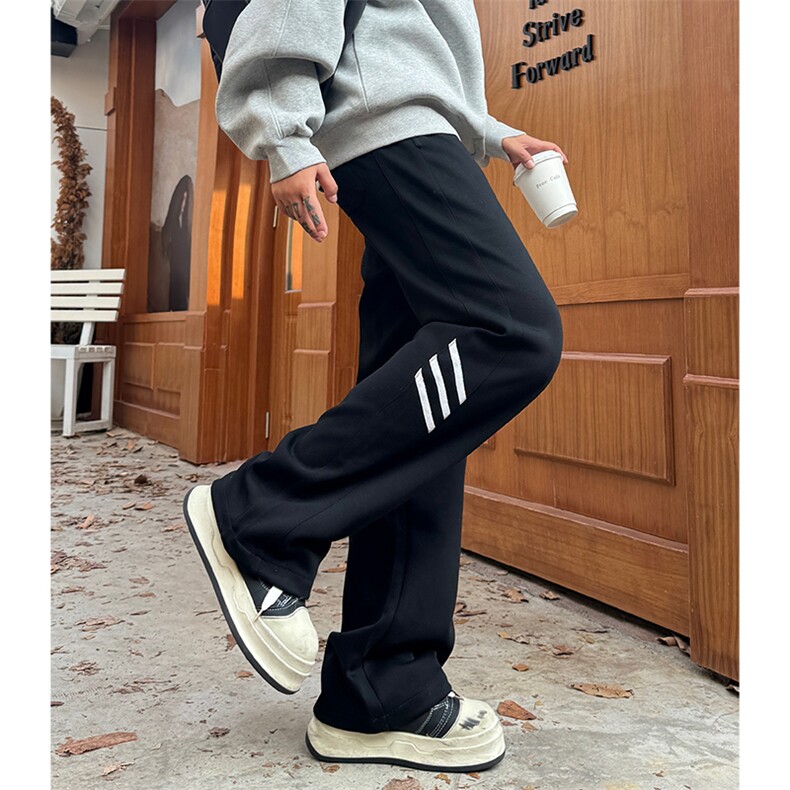 现货情侣巴黎三杠微喇卫裤学生情侣运动裤A210A-WK03-P35，男装休闲裤，电商A210A