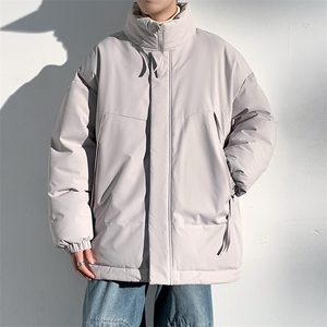 现货美式高街休闲夹克冬季立领纯色三防户外工装加厚棉服外套图片