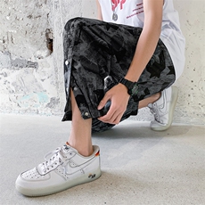 迷彩排扣裤子男宽松束脚ins潮牌休闲裤新款帅气工装裤男K881-P30，男装休闲裤，星座512-2