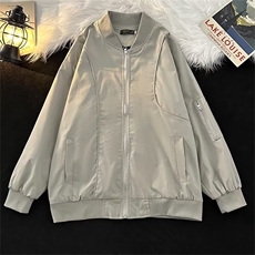 美式飞行员夹克男女cityboy廓形工装上衣宽松棒球服外套HJ75-p65，男装夹克，星座1008-1