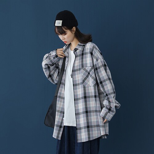 2021棉质 大码衬衫男女情侣装韩版潮流宽松衬衣休闲DX36 P48 控68图片