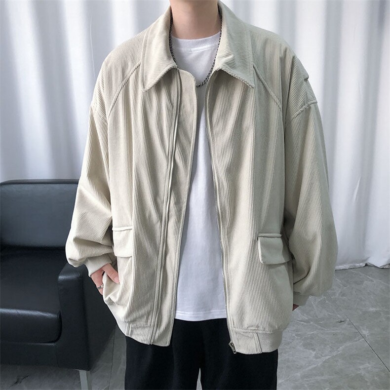 现货主推高品质灯芯绒夹克外套男潮宽松休闲大码A351-JK013-P90，男装夹克，电商A351
