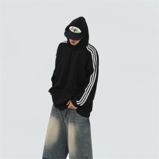 抖音得物高品质二开支持退换480克全棉加绒宽松织带连帽卫衣CM06，男装卫衣，电商A486-1