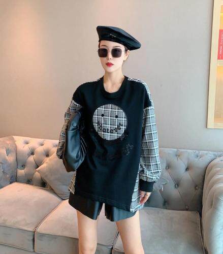 【现货】欧货同款拼接格子卫衣，女装卫衣/绒衫，衣尚怡