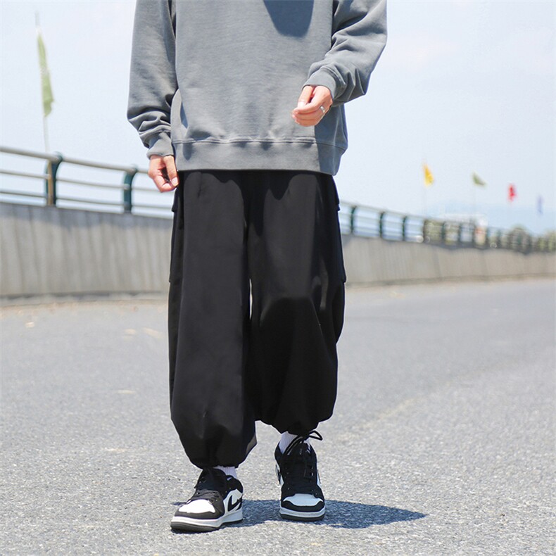 阔腿工装裤男日系潮牌休闲裤子大码宽松拖地长裤K0741-P45,男装休闲裤,星座308B-1